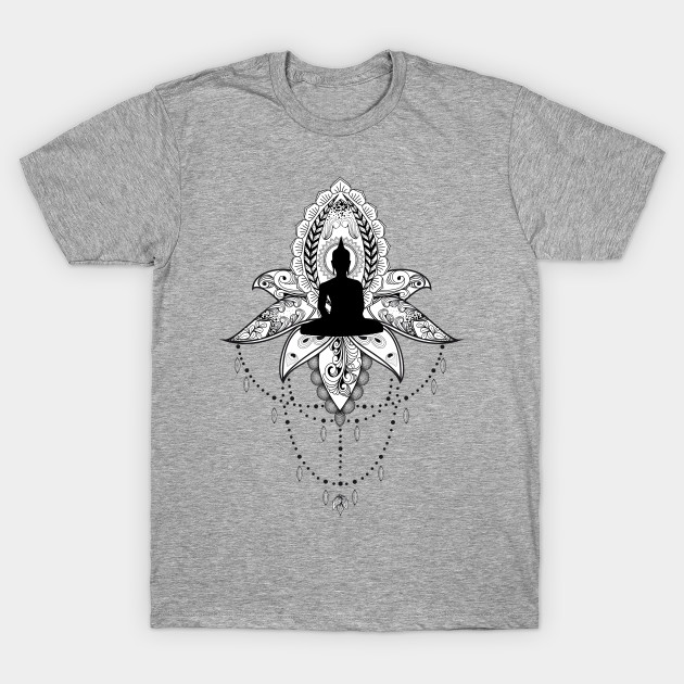 Wonderful lotus with buddha, black and white, zentangle by Nicky2342
